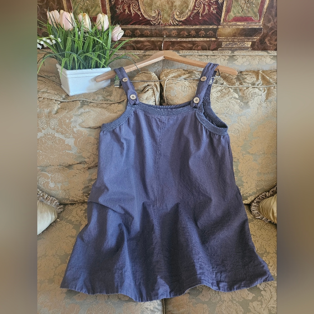 NWOT Fashion Mini Dress With Adjustable Botton Straps In Gray And Denim Fabric